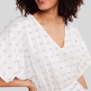 Lou & Grey Pom Pom Polka Dot Midi Dress